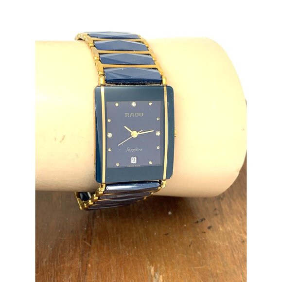 Rado Women's Watch 160.0282.3 Swiss Quartz Diamond Blue Ceramic Rose Gold Steel - Picture 10 of 13